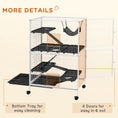 Load image into Gallery viewer, 5-Tier Rolling Small Animal Cage, Deluxe Guinea Pig Cage, Ferret Cage for Mink Chinchilla Kitten Rabbit, Small Pet Play House with Hammock Platform, Ramp, Tray, Light Grey
