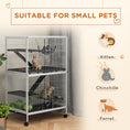 Load image into Gallery viewer, 5-Tier Rolling Small Animal Cage, Deluxe Guinea Pig Cage, Ferret Cage for Mink Chinchilla Kitten Rabbit, Small Pet Play House with Hammock Platform, Ramp, Tray, Light Grey
