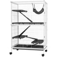 Load image into Gallery viewer, 5-Tier Rolling Small Animal Cage, Deluxe Guinea Pig Cage, Ferret Cage for Mink Chinchilla Kitten Rabbit, Small Pet Play House with Hammock Platform, Ramp, Tray, Light Grey
