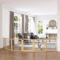 Load image into Gallery viewer, Wooden Pet Gate, Dog Safety Barrier, Freestanding Foldable Fence, w/ 6 Panels, 2 Support Feet, for House Doorway Stairs, Small & Medium Dogs, Natural Wood
