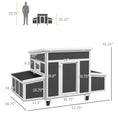 Load image into Gallery viewer, Wooden Chicken Coop, Chicken Tractor for 6 Chickens, Outdoor Poultry Cage Rabbit Hutch Duck Coop Hen House with Nesting Box, Tray, Windows, Dark Gray
