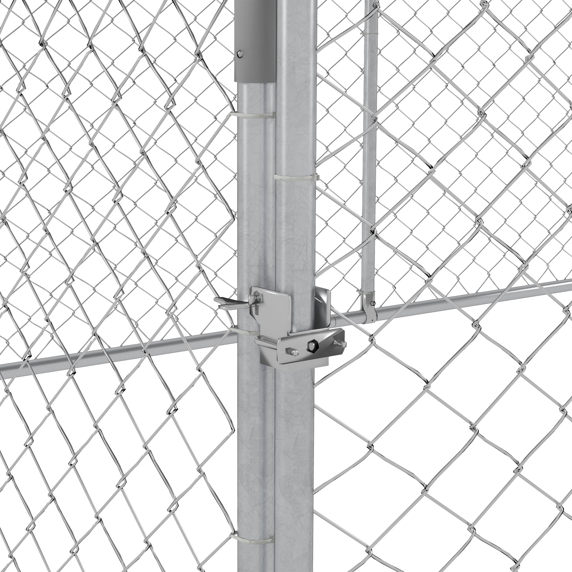 Outdoor Dog Kennel Dog Run with Waterproof, UV Resistant Cover for Medium and Large Sized Dogs, 13.1' x 7.5' x 4.9', Silver