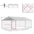 Load image into Gallery viewer, Outdoor Dog Kennel Dog Run with Waterproof, UV Resistant Cover for Medium and Large Sized Dogs, 13.1' x 7.5' x 4.9', Silver
