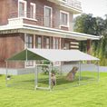 Load image into Gallery viewer, Outdoor Dog Kennel Dog Run with Waterproof, UV Resistant Cover for Medium and Large Sized Dogs, 13.1' x 7.5' x 4.9', Silver
