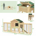 Load image into Gallery viewer, 80" Chicken Coop, Wooden Outdoor Chicken Cage Hen House with Nesting Box, Double Runs, Removable Tray, Ramp, for Backyard
