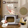 Load image into Gallery viewer, Cardboard Cat House with Scratcher, Catnip, TV-Shaped Cat Play House with Toy Mouse for Indoor Cats
