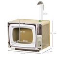 Load image into Gallery viewer, Cardboard Cat House with Scratcher, Catnip, TV-Shaped Cat Play House with Toy Mouse for Indoor Cats
