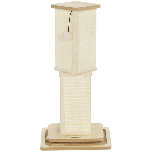 Cat Scratching Post, 67cm Cat Scratcher with Sisal Scratching Post, Track Ball Toy, Hanging Ball, 3 in 1 Cat Scratcher Post for Indoor Kittens