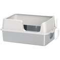 Load image into Gallery viewer, Stainless Steel Litter Box, High Sided Metal Cat Litter Tray with Detachable Rim, Scoop, Easy Cleaning, Odour-Resistant, 60 x 40 x 28 cm
