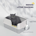 Load image into Gallery viewer, Stainless Steel Litter Box, High Sided Metal Cat Litter Tray with Detachable Rim, Scoop, Easy Cleaning, Odour-Resistant, 60 x 40 x 28 cm

