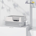Load image into Gallery viewer, Stainless Steel Litter Box, High Sided Metal Cat Litter Tray with Detachable Rim, Scoop, Easy Cleaning, Odour-Resistant, 60 x 40 x 28 cm
