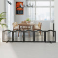 Load image into Gallery viewer, Wooden Foldable Dog Gate Panel Pet Fence Freestanding Safety Barrier for the House, Doorway, Stairs (Black)
