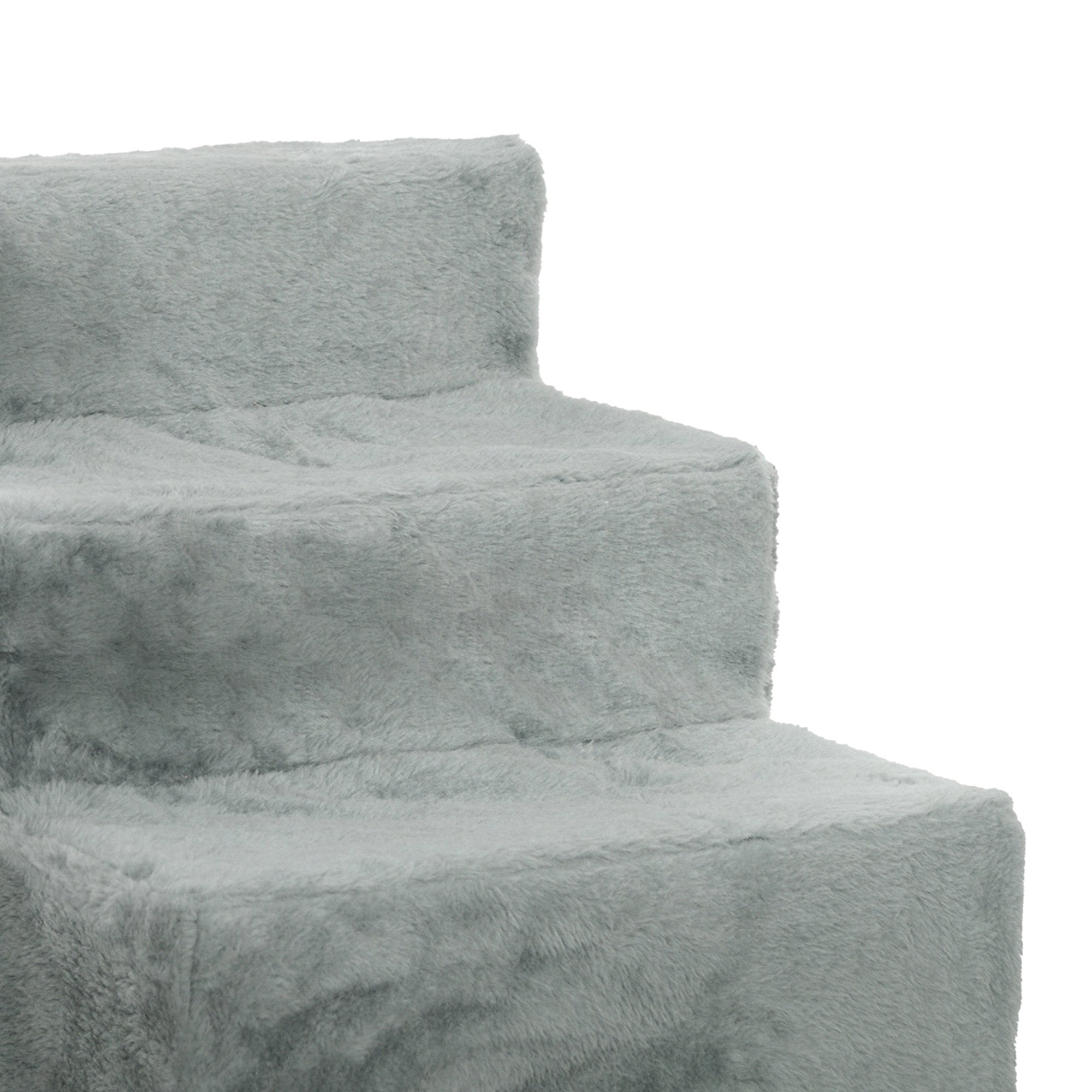 Dog Steps for Sofa, 3 Steps Dog Stairs, Pet Stairs, with Washable Plush Cover, for Small Breeds, Cats - Light Grey