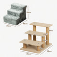 Load image into Gallery viewer, Dog Steps for Sofa, 3 Steps Dog Stairs, Pet Stairs, with Washable Plush Cover, for Small Breeds, Cats - Light Grey
