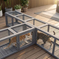 Load image into Gallery viewer, Outdoor Cat Tunnel with Extendable Design, 79" L Wooden Cat Run with Weather Protection, Connecting Inside and Outside, for Deck Patios, Balconies, Dark Gray
