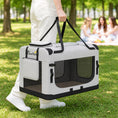 Charger l'image dans la visionneuse de la galerie, Pet Carrier Bag, Soft-Sided Dog Carrier for Small to Large Dogs, Portable Pet Travel Bag with Security Buckle Strap, Mesh Windows, Washable Cushion and Bowl, Light Grey
