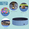 Load image into Gallery viewer, Dog Paddling Pool, Foldable Dog Pool, Leakproof & Hard Plastic, Portable Pet Bathtub with Non-Slip Base & Drainage Hole, for Indoors, Outdoors, Garden, Patio, 100 x 30 cm, Blue
