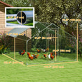 Charger l'image dans la visionneuse de la galerie, Metal Chicken Coop, 9.8 x 11.2 FT Walk-in Chicken Run with Weatherproof UV Cover, Lockable Door, Large Outdoor Poultry Cage for 10-15 Chickens, for Farm Yard Garden, Silver
