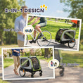 Load image into Gallery viewer, Dog Bike Trailer, 2-in-1 Dog Wagon Pet Stroller for Travel with Universal Wheel Reflectors Flag, for Small and Medium Pets, Green
