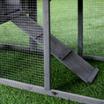 Load image into Gallery viewer, Wooden Rabbit Hutch Outdoor, Double Tier Guinea Pig Hutch, Small Animal House Water-Resistant Roof Ramp 147 x 54 x 84 cm, Grey
