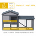 Load image into Gallery viewer, Wooden Rabbit Hutch Outdoor, Double Tier Guinea Pig Hutch, Small Animal House Water-Resistant Roof Ramp 147 x 54 x 84 cm, Grey
