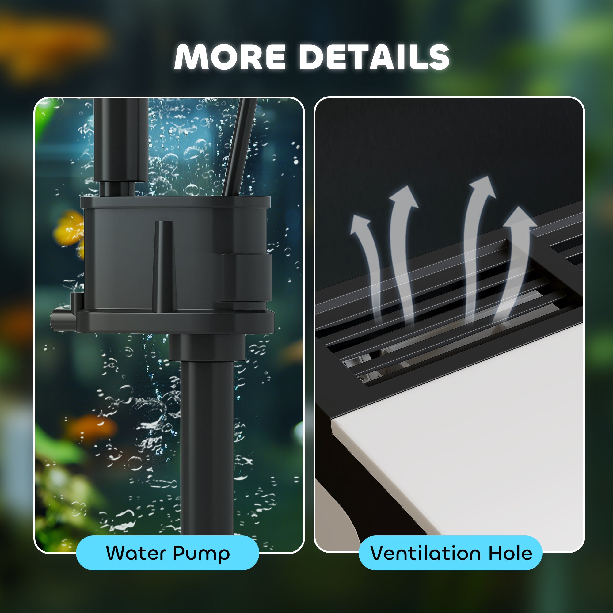 Aquarium, 13L Glass Fish Tank with Filter, LED Lighting, Water Pump, for Bettas, Guppies, Mini Parrot Fishes, Shrimp, Goldfish, 29 x 20 x 30.5cm