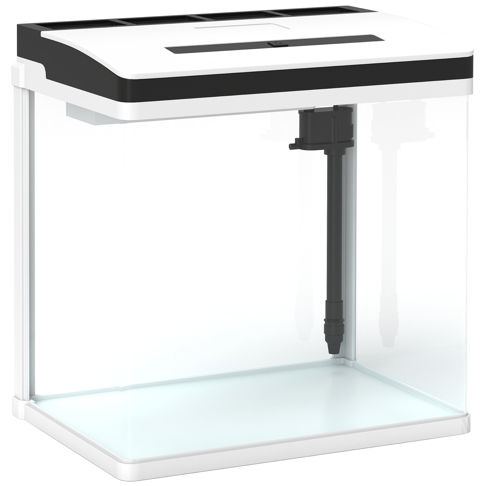 Aquarium, 13L Glass Fish Tank with Filter, LED Lighting, Water Pump, for Bettas, Guppies, Mini Parrot Fishes, Shrimp, Goldfish, 29 x 20 x 30.5cm
