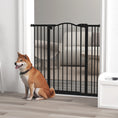 Load image into Gallery viewer, Pressure Fit Dog Stair Gate No Drilling Safety Gate Auto Close for Doorways, Hallways, 74-100cm Adjustable, 94cm Tall, Black
