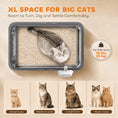 Charger l'image dans la visionneuse de la galerie, 2 Pack XL Stainless Steel Litter Box, Extra Large Metal Cat Litter Box High Sided for Big and Multiple Cats, Semi-Enclosed with Scoops, Anti-Urine Leakage
