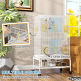 Load image into Gallery viewer, 43" Bird Cage for Budgies Cockatiels Canaries Lovebirds Finches with Rolling Stand, Toys, Removable Tray, Storage Shelf, White
