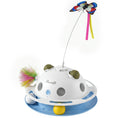 Load image into Gallery viewer, 4-in-1 Interactive Cat Toys for Indoor Cats Adult, Automatic Smart Sensing Kitten Toy with Spinning Butterfly, Shooting Feathers & Catnip Balls, Dual Power Mode for Boredom Relief
