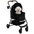 Load image into Gallery viewer, Dog Stroller, 3 in 1 Foldable Pet Stroller for Small Puppy Cat with Detachable Travel Carrier, 4 Wheels Dog Pram with Storage Basket, Seat Leashes, Mesh Window, Black
