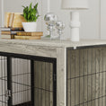 Load image into Gallery viewer, PawHut 39" Dog Crate Furniture with Wheels, Dog Kennel Furniture with Interchangeable Side Door, Dog Cage End Table for Large Dogs, Gray
