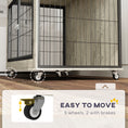 Load image into Gallery viewer, PawHut 39" Dog Crate Furniture with Wheels, Dog Kennel Furniture with Interchangeable Side Door, Dog Cage End Table for Large Dogs, Gray
