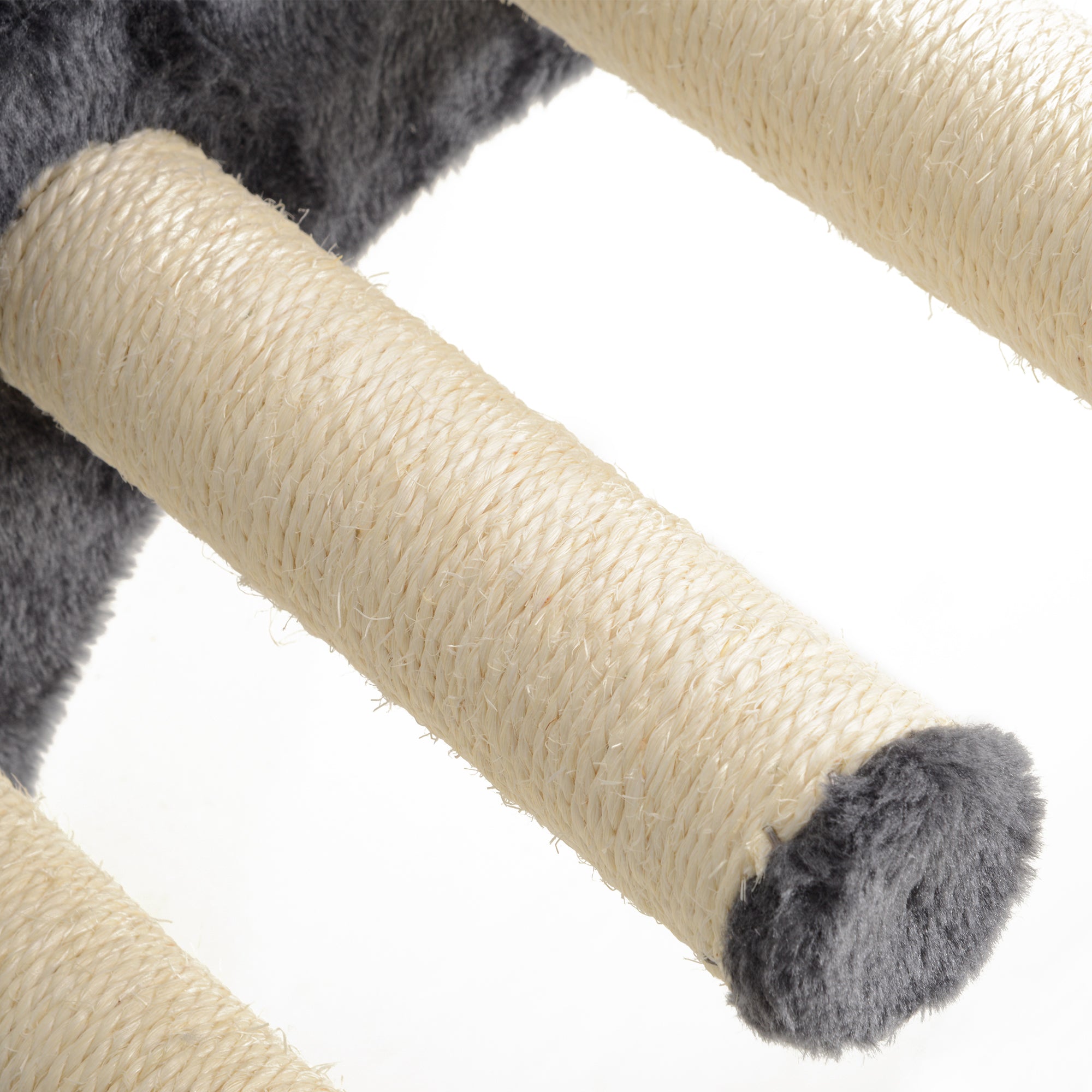 4Pcs Cat Wall Shelf with Scratching Post, Cat Wall Shelves for Relaxing, Climbing, Cat Wall With Soft Ladder, Hammock, Play Balls, Dark Grey
