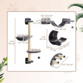Load image into Gallery viewer, 4Pcs Cat Wall Shelf with Scratching Post, Cat Wall Shelves for Relaxing, Climbing, Cat Wall With Soft Ladder, Hammock, Play Balls, Dark Grey
