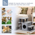 Load image into Gallery viewer, Adjustable Height Cat Stairs with Jute Scratching Posts, Cat House for Cozy Rest, Pet Steps for Couch Sofa and High Bed with Hanging Ball, Front Hole, Platform, Grey
