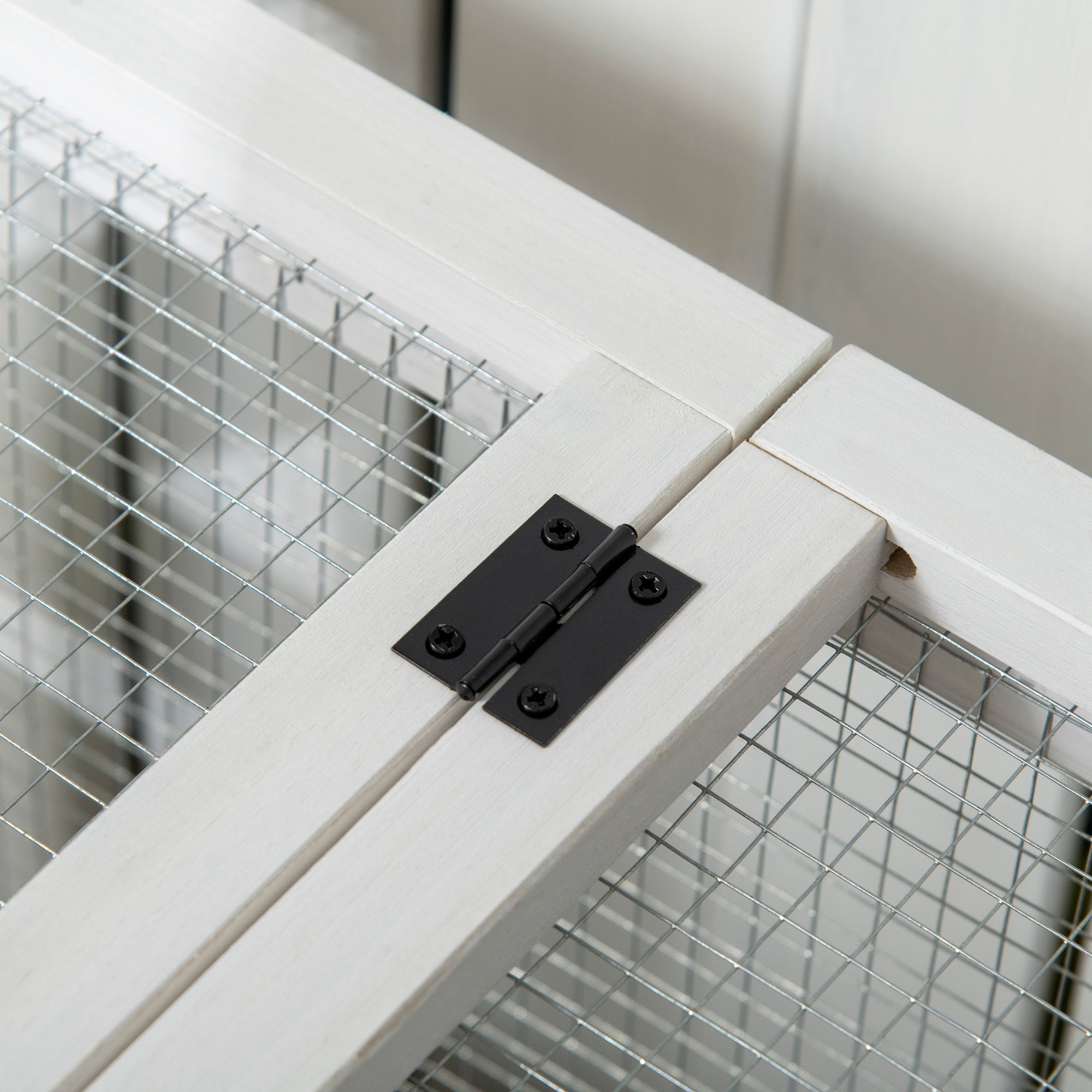 Indoor Rabbit Hutch with Wheels, Bunny Cage with Ramp, Run, Pull Out Tray, Suitable for Rabbit, Guinea Pig, Coffee