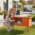 Load image into Gallery viewer, Wooden Rabbit Hutch, Guinea Pig Hutch with Openable Asphalt Roof and Pull-Out Tray, Outdoor Elevated Bunny House for Rabbits, Chinchillas and Small Animals, Indoor Outdoor Use, Orange
