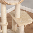 Charger l'image dans la visionneuse de la galerie, Modern Cat Tree, Multi-Level Cat Tower with Sisal Scratching Post Condo and Hanging Rope 39" H, Beige
