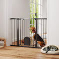 Load image into Gallery viewer, 30"-52" Extra Wide Pet Gate with Small Door, 35"H Dog Gate with Safety Gate Barrier, Stair Pressure Fit, Auto Close, Double Locking, for Doorways, Hallways, White
