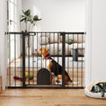 Load image into Gallery viewer, 30"-52" Extra Wide Pet Gate with Small Door, 35"H Dog Gate with Safety Gate Barrier, Stair Pressure Fit, Auto Close, Double Locking, for Doorways, Hallways, White
