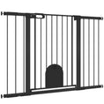 Load image into Gallery viewer, 30"-52" Extra Wide Pet Gate with Small Door, 35"H Dog Gate with Safety Gate Barrier, Stair Pressure Fit, Auto Close, Double Locking, for Doorways, Hallways, White
