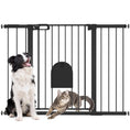 Load image into Gallery viewer, 30"-52" Extra Wide Pet Gate with Small Door, 35"H Dog Gate with Safety Gate Barrier, Stair Pressure Fit, Auto Close, Double Locking, for Doorways, Hallways, White
