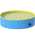Load image into Gallery viewer, Foldable Dog Pool for Puppies and Ducks, Thickened PVC Dog Paddling Pool Bath Tub Hard Board, Anti-Slip Bottom and Hose Adapter for Easy Drainage, 100 x 30cm, Blue and Yellow
