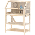 Load image into Gallery viewer, Wooden Hamster Cage, 3 Tier Small Animal Cage with Detachable Lower Floor, Storage Shelf, Hut, Seesaw, Exercise Wheel, Ramps, Hamster Habitat for Dwarf, Gerbil, 80L x 53W x 117H cm, Natural
