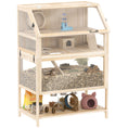 Load image into Gallery viewer, Wooden Hamster Cage, 3 Tier Small Animal Cage with Detachable Lower Floor, Storage Shelf, Hut, Seesaw, Exercise Wheel, Ramps, Hamster Habitat for Dwarf, Gerbil, 31.5" x 21" x 46"
