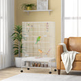 Load image into Gallery viewer, 52" Bird Cage for Budgies Cockatiels Canaries Lovebirds Finches with Rolling Stand, Toys, Removable Tray, Storage Shelf, White
