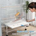 Load image into Gallery viewer, 52" Bird Cage for Budgies Cockatiels Canaries Lovebirds Finches with Rolling Stand, Toys, Removable Tray, Storage Shelf, White
