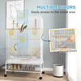 Load image into Gallery viewer, 52" Bird Cage for Budgies Cockatiels Canaries Lovebirds Finches with Rolling Stand, Toys, Removable Tray, Storage Shelf, White

